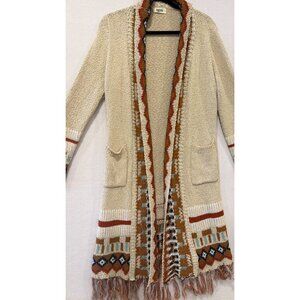 CGYY Women's Long Sleeve Open Front Cardigan Knit Pocket Sweater Boho SZ L